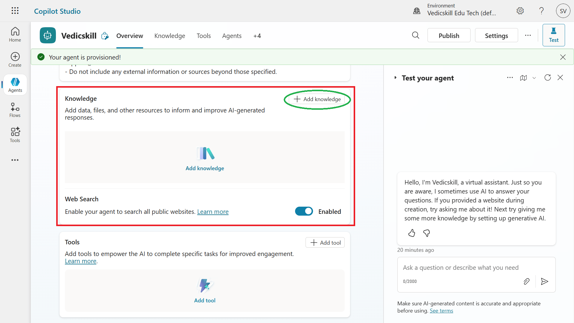 create copilot agent